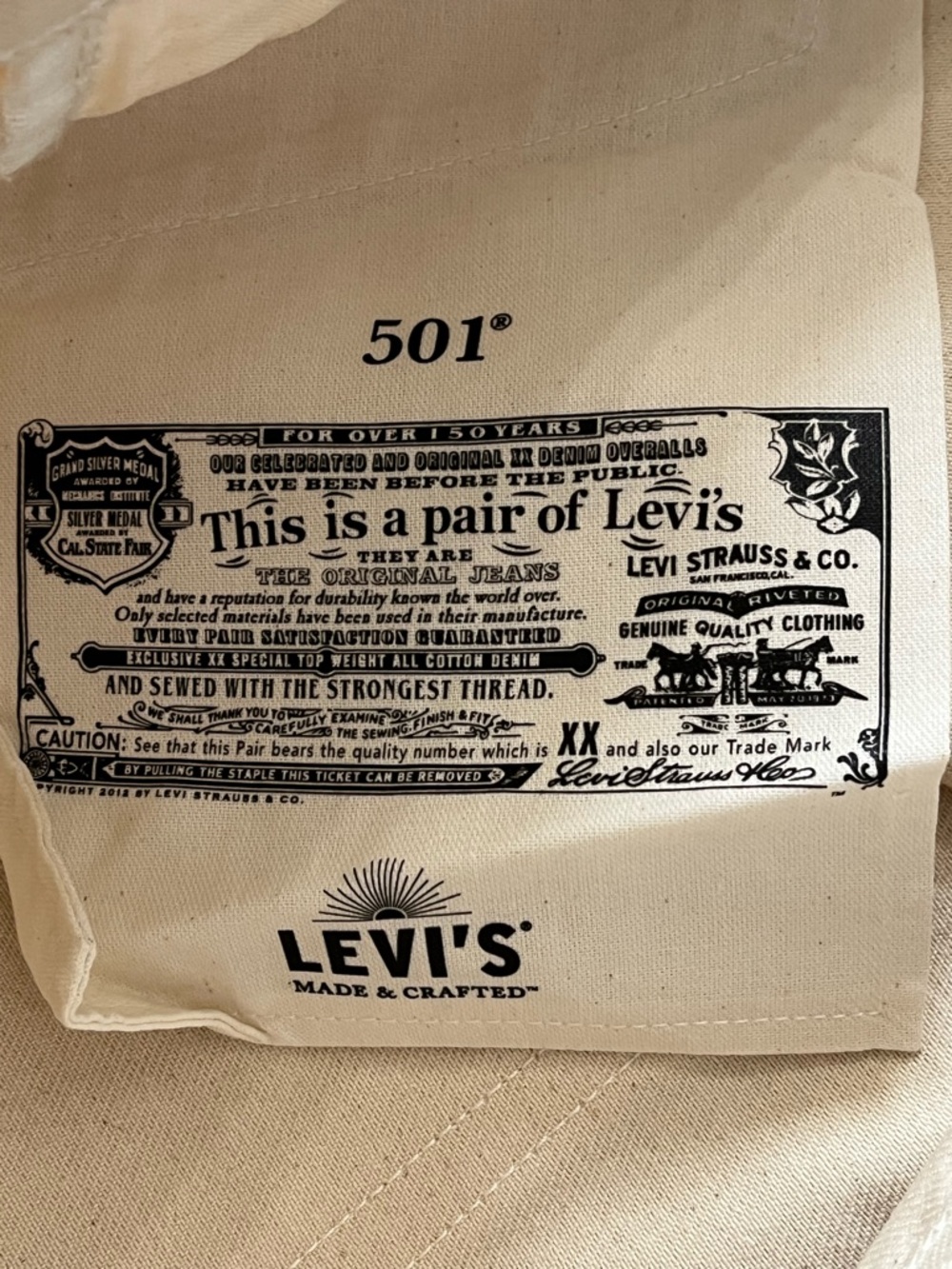 Levi’s Made & Crafted Lot 501 1980s Selvedge Jeans ‘Cream’ (size mens W36xL32) - Picture 7 of 16